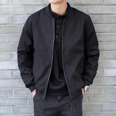 Men's Versatile Stand Collar Baseball Jacket - 2025 Korean Style, Wear-Resistant, Casual Top for Spring/Autumn