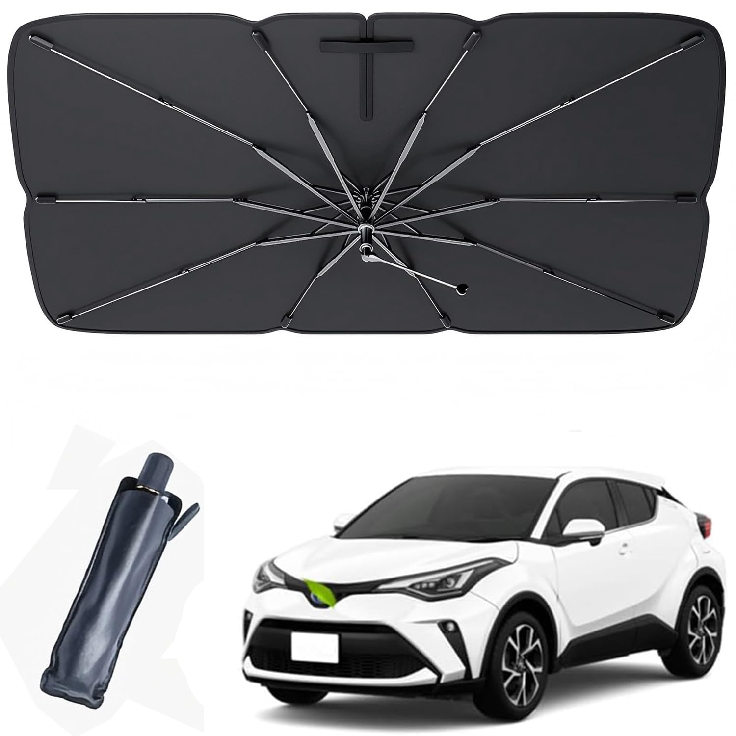 

(Reinforced Carbon Steel Rib) Car Front Sunshade for Toyota CH-R NGX10 NGX50 ZGX10 ZYX10 Toyota CH-R чёрный