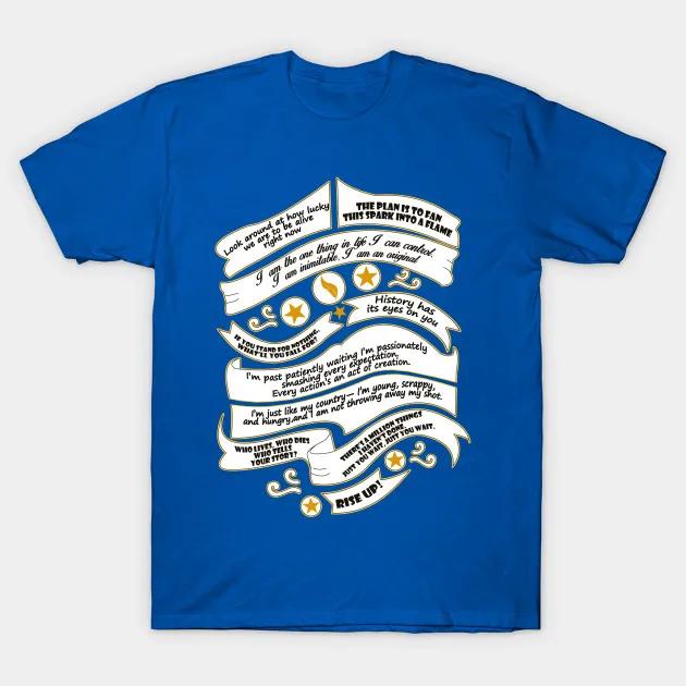 Hamilton Musical Quote TShirt 100 Cotton ONeck Summer Short Sleeve Casual Mens Tshirt Size S3XL