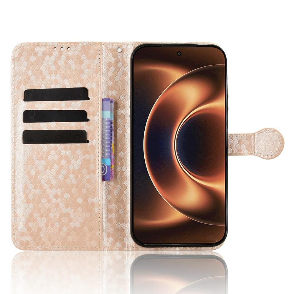 Para Xiaomi 17 Ultra 5G Capa Carteira Padrão de Pontos Estampado Couro PU Capa de Telefone com Alça de Pulso