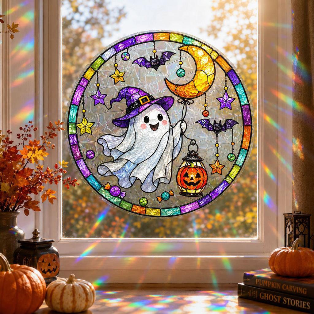 Halloween Witch Static Cling Window Decals Moon Decor 3030 Cm