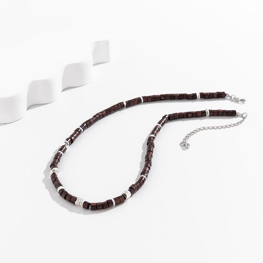 Small Wood Beads Short Choker Necklace for Men Trendy Beaded Chain Collar On the Neck 2026 Fashion Jewelry Accessories Male Gift