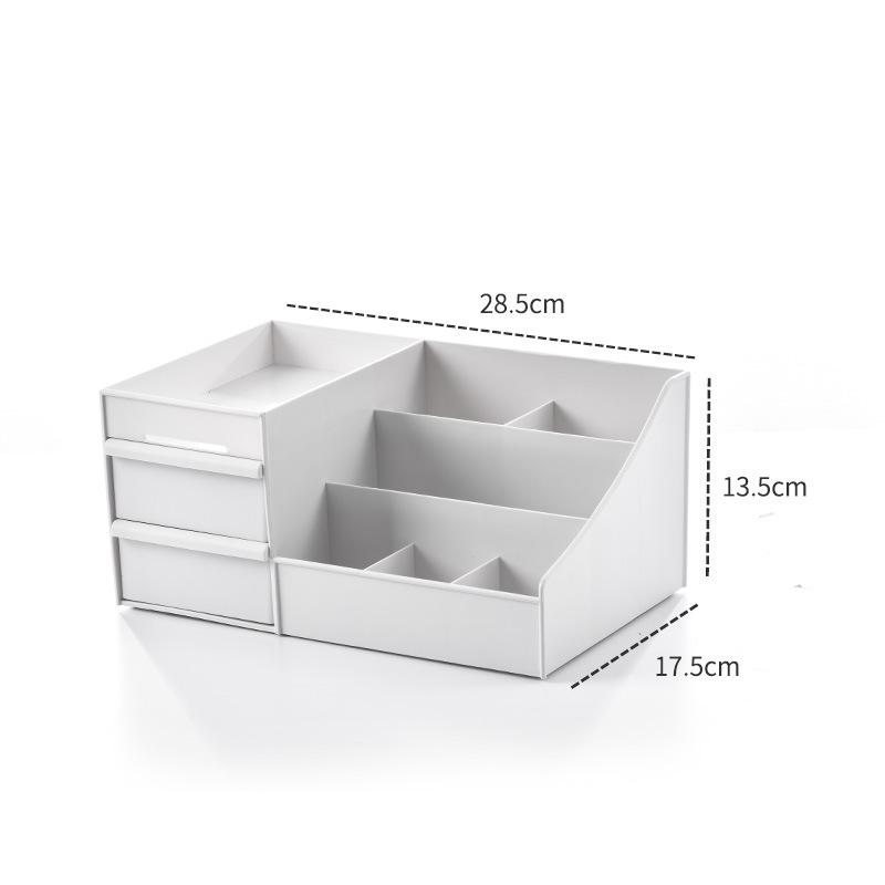 

Настольный органайзер для косметики: Ящик для хранения большой вместимости для помады, масок и средств по уходу за кожей. Идеально для студенческих общежитий. Large 28.5*17.5*13.5
