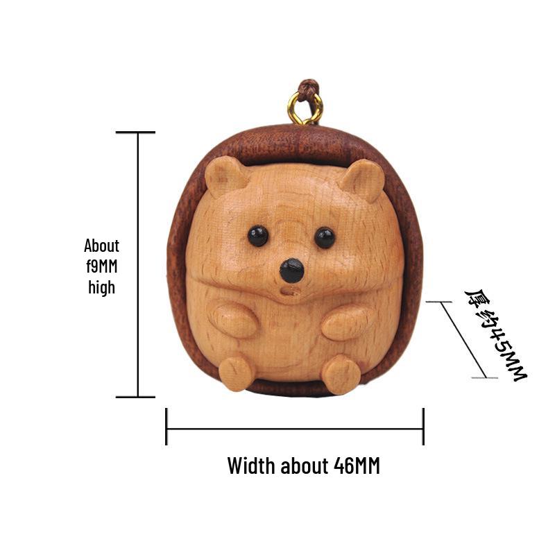 Portachiavi con Ciondolo Orso e Gatto in Legno - Carino Ornamento Senza Volto per Borse e Telefoni