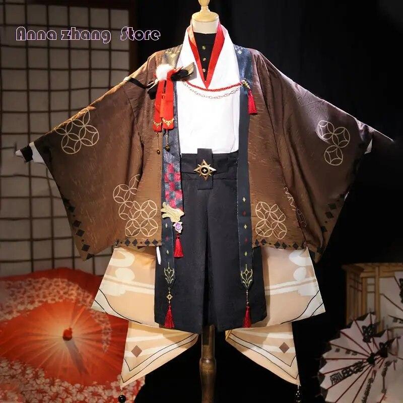 PÅ LAGER Aether Cosplay Spill Genshin Impact Aether Doujin Cosplay Kostyme Kimono Reisende Halloween Aether Doujin