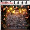 2D Vintage Brick Wall Backdrop with Flowers & Glowing Lights Party Photo Booth Background