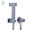 Melissa Modern Brass Chrome Wall-Mounted Hotel Use Toilet Bidet Shattaf Vertical Spray Set Handheld Shower Push Button Angle