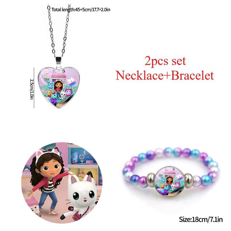 Cute Gabby Dollhouse Necklace Animation Girls Bracelets Choker Kids Present Cosplay Accessories Birthday Party Favor
