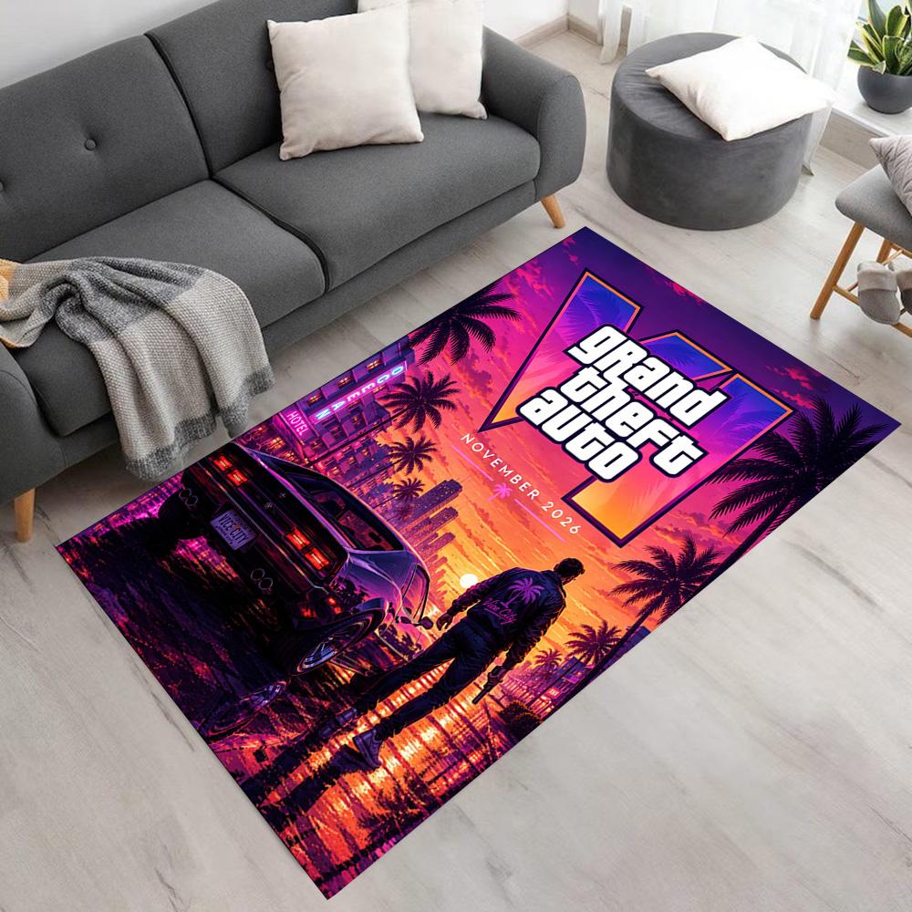 Grand Theft Auto Fußmatten Design für Flur Außenbereiche Schlafzimmer Eingangsbereich Rutschfester Teppich Büro Heimdekoration Spirituelles Geschenk