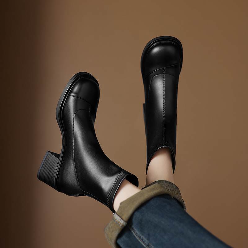 Krazing Pot Microfiber Winter Round Toe Modern Platform Size 33 Boots Size 43 Office Lady Women Fashion Ankle Boots