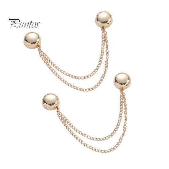 

2 шт. Многофункциональный магнитный зажим для одежды с цепочкой, многоцелевой безштифтовой металлический зажим для пуговиц, одежды, шарфа, брюк, манжет, фиксатор, магнитная булавка золотистый