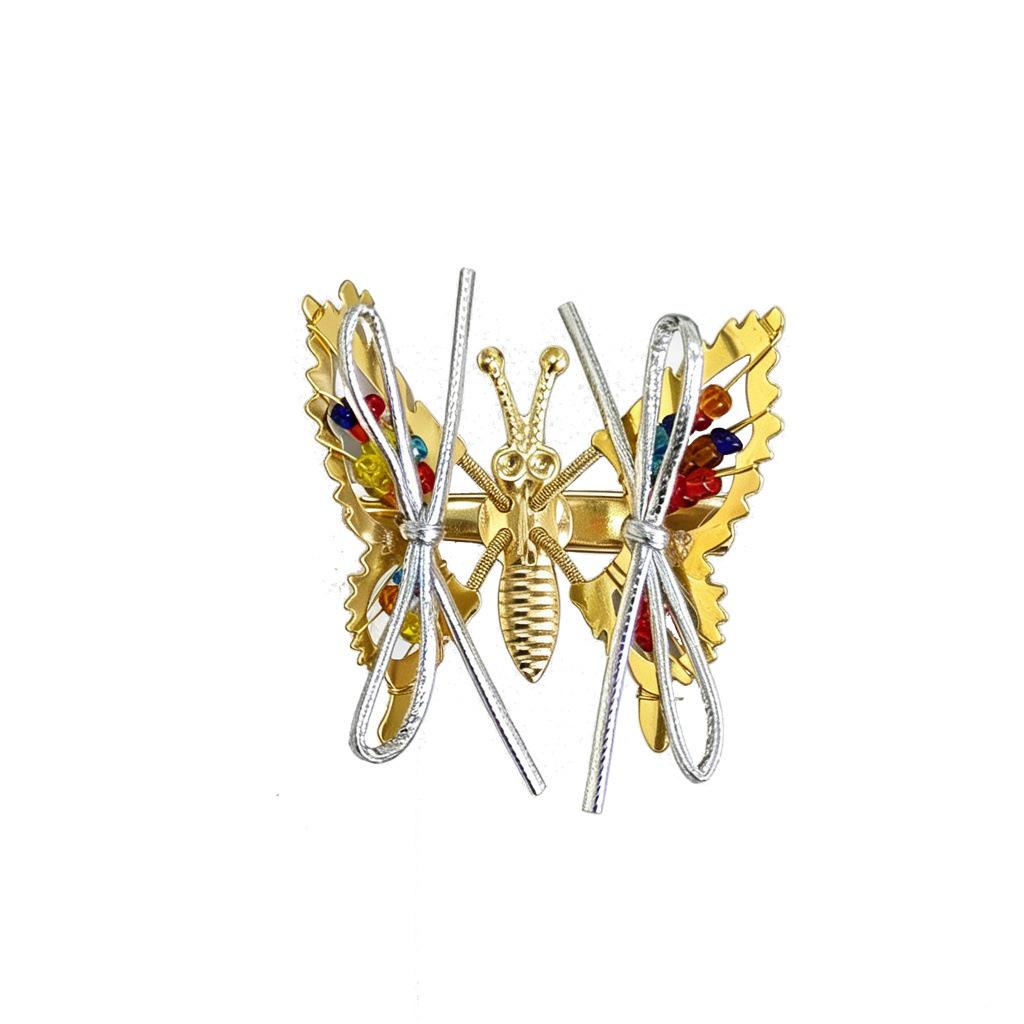 Vintage Schmetterlings-Quasten-Haarspange: Damen Perlen Haaraccessoire im antiken Stil für Pony und Seitenclips.