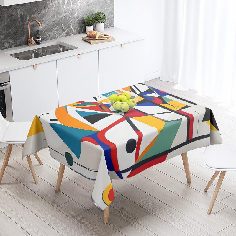 Abstract Geometric Tablecloth 1pc Resistant Party Decoration Restaurant Cafe Dining Table Tablecloths 140X200cm