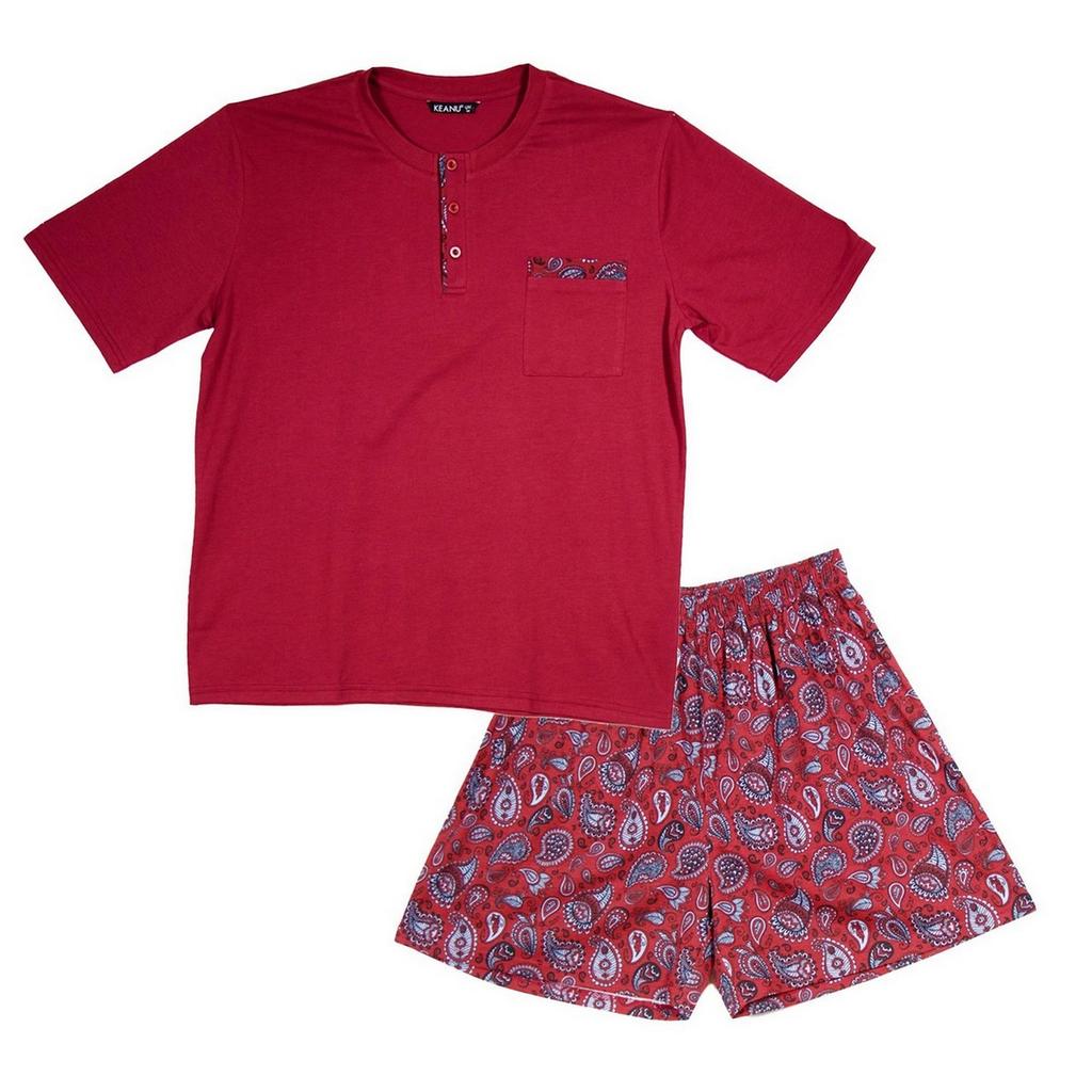 Keanu Mens Henley Short Pyjama Set