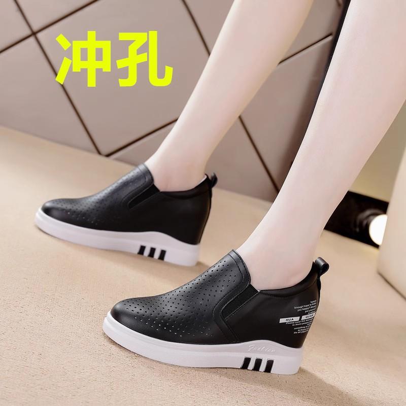 Женские туфли с внутренней танкеткой весна-лето новые повседневные туфли на танкетке универсальные женские туфли 41 6440₽