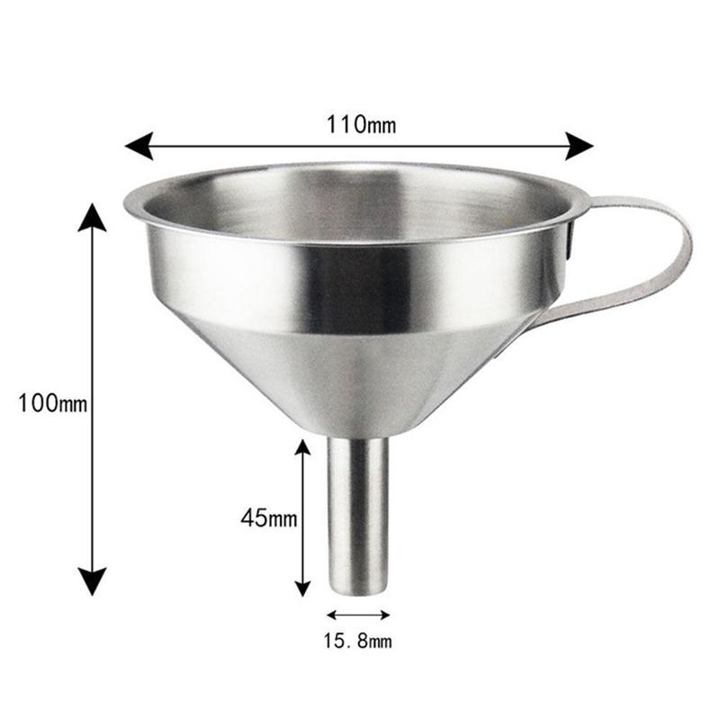 Stainless Steel Funnel Kitchen Oil Liquid Funnel Metal Funnel with Detachable Filter Wide Mouth Funnel for Canning Kitchen Tools