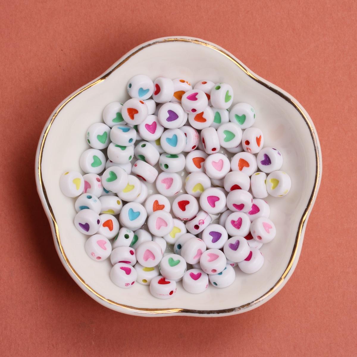 

Акриловое ожерелье-разделитель Hanmade 6,5 мм, плоский круглый узор в виде сердца, 50 шт., модный брелок, браслет, серьги, аксессуары, свободные бусины, изготовление ювелирных изделий 1