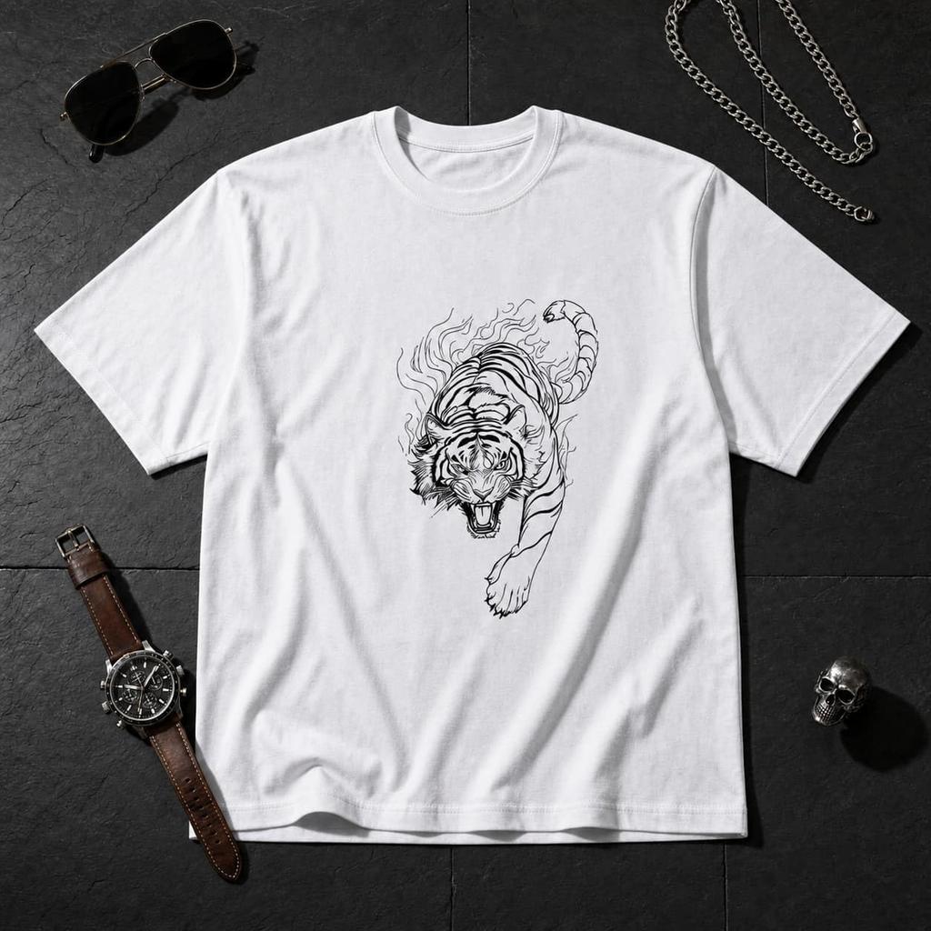 Men's Animal Graphic Tee: Funny Vintage Print T-Shirt, Summer Cotton Casual Top