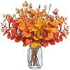 Artificial Bouquet Autumn-Themed 4 - Fork Eucalyptus Bundle, Fake Plant for Halloween, Christmas and Home Decoration