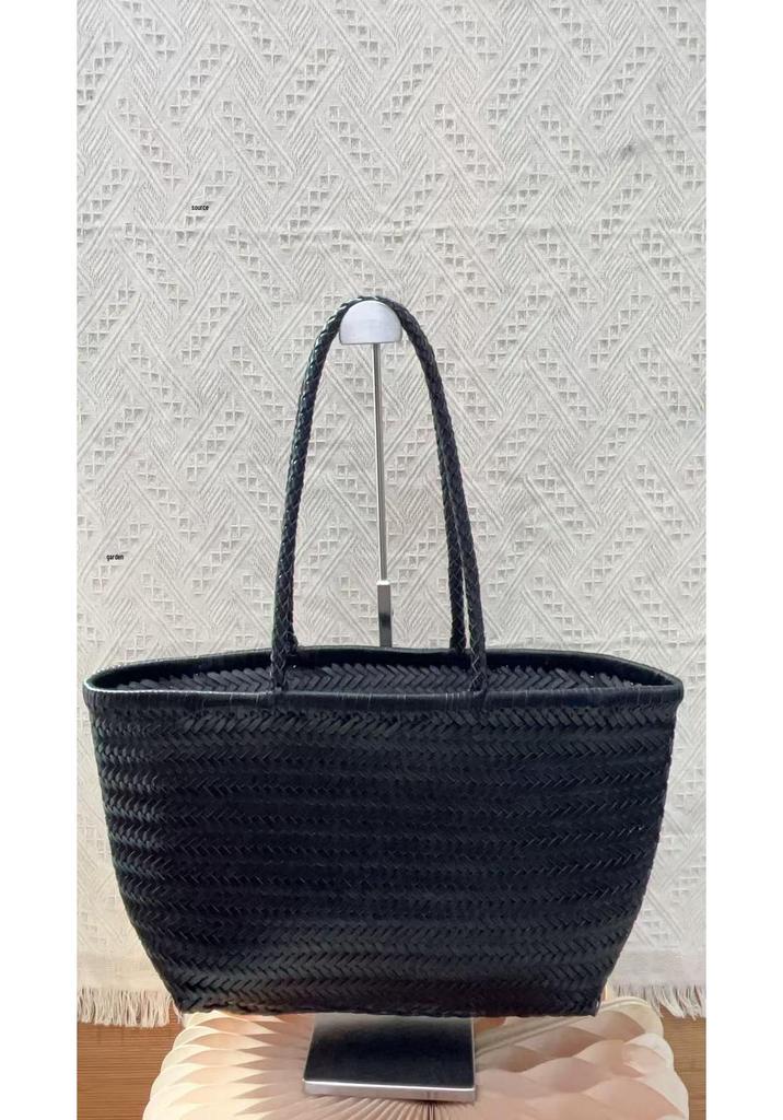 Dragon Diffusion Women's Genuine Leather Woven French Basket Bag