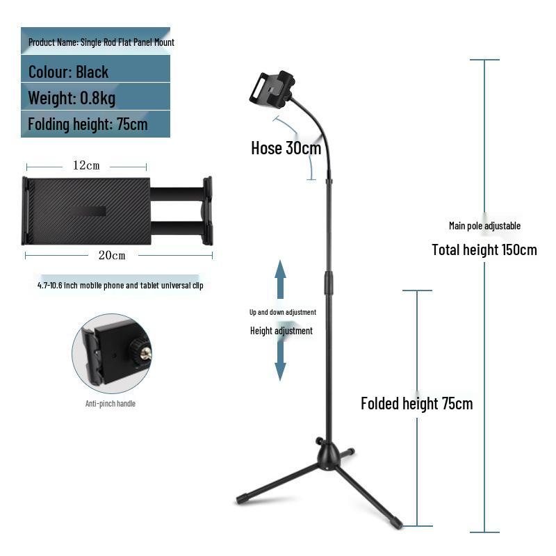 Adjustable Portable Microphone Tripod Stand for Live Streaming, Recording, Outdoor, or KTV