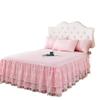 Princess Lace Ruffle Bed Skirt Set - Single Piece Bed Sheet & Mattress Protector