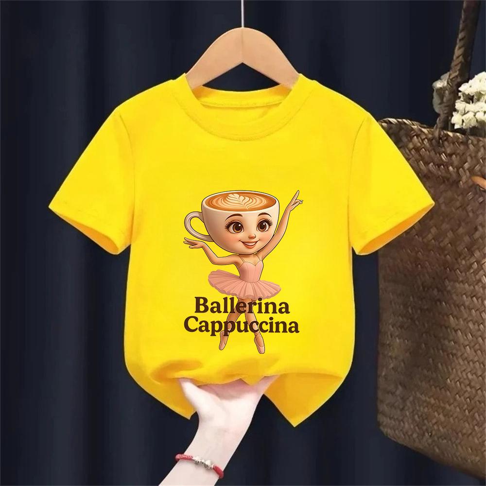 Cute Ballet Dancer Print Capuchina Ballerina Lightweight Breathable Spring Summer Outdoor Playwear for Kids
