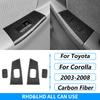 For Toyota Corolla 2003-2008 Carbon Fiber Central Control Gear Shift Air Vent AC CD Window Lift Trim Set Car Accessories Sticker