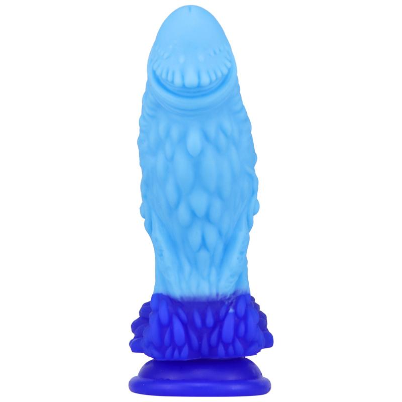 Blue Tyrant Mixed Color Liquid Silicone Big Penis Simulation Fake Penis Female Masturbation Device Anal Plug Adult Products