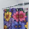 Vibrant Floral Shower Curtain Bathroom Decor For Home Kitchen And Hotel Customizable Size Beautiful Flower Print Design Quick Dr