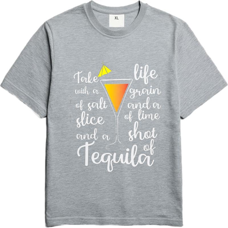 Anime Für Sie Sommer T-Shirt Mit Vorsicht genießen Und Mit Einer Limettenscheibe Und Einem Shot Tequila Kurzarm Neu Angekommen Rundhals