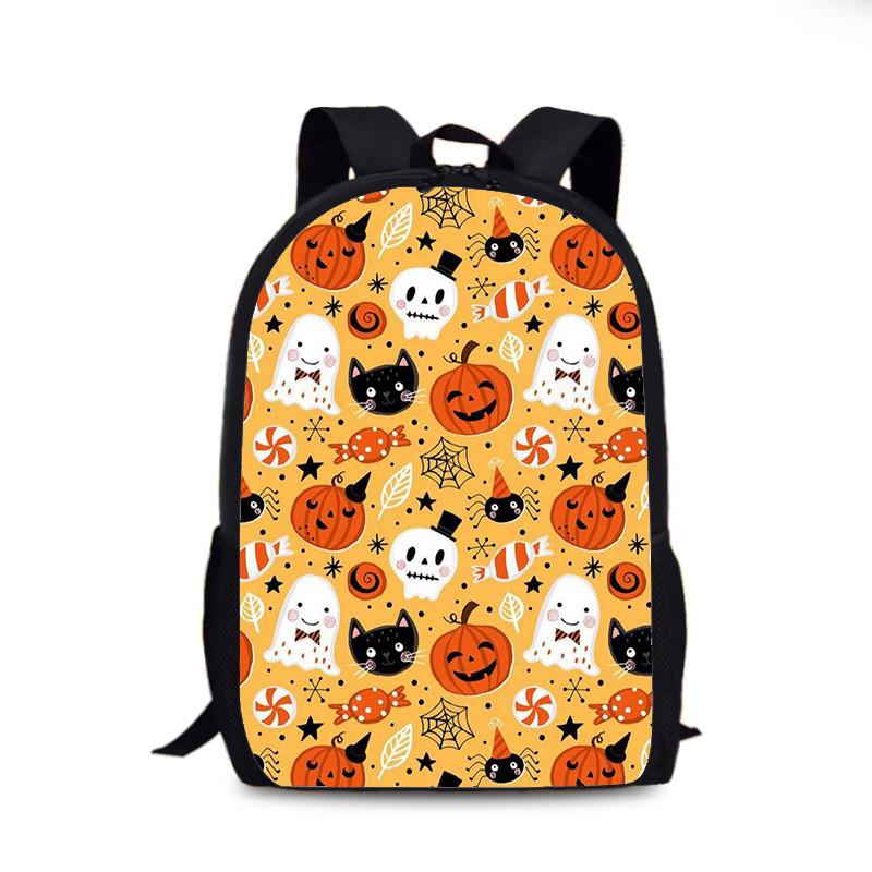 Halloween Fledermaus Kürbis Rucksack Aus Nylonmaterial Für Den Täglichen Gebrauch Und Street Style