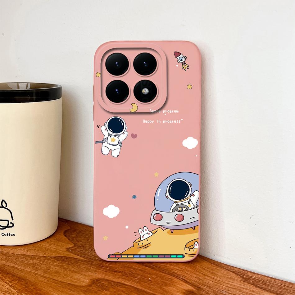 For Xiaomi 15T Pro Phone Case For Xiaomi 17 Pro Max Cute Astronaut Funda For Xiaomi15T Soft Liquid Silicone Durable Back Covers
