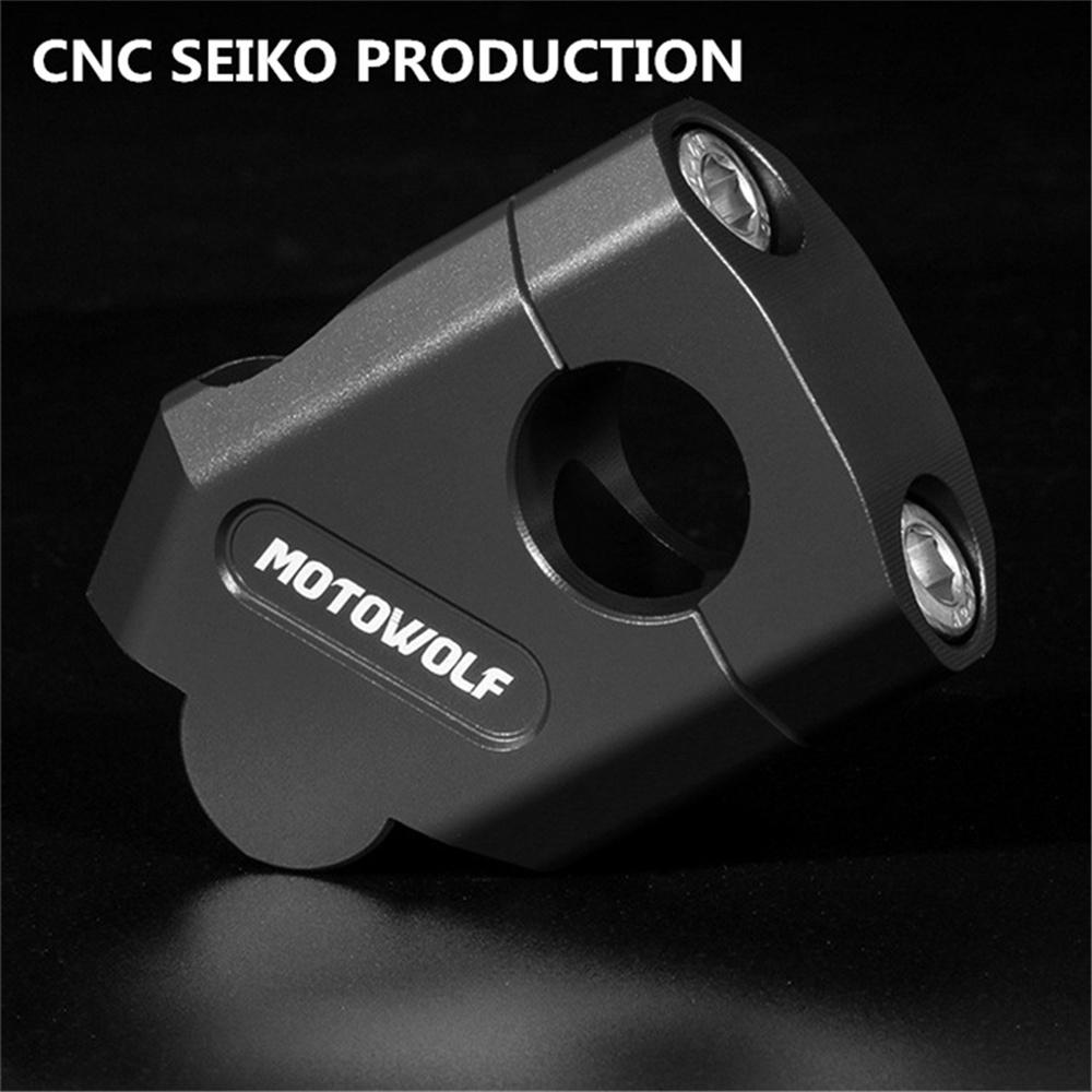 CNC Black 22mm 7/8" Motorcycle Handlebar Bars Riser Mount Clamp Adapter
