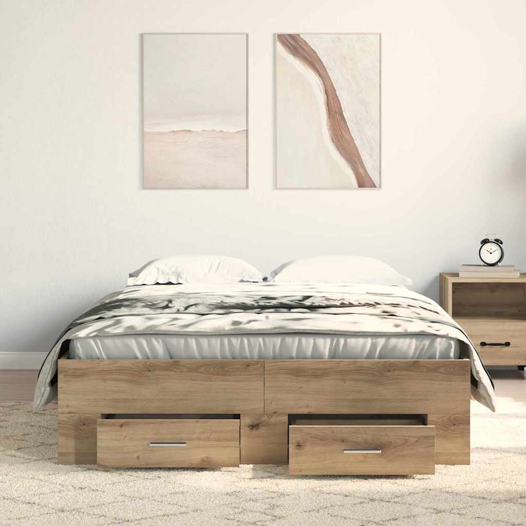 Artisan Oak Bed Frame 120 x 190 cm Wood Based Material