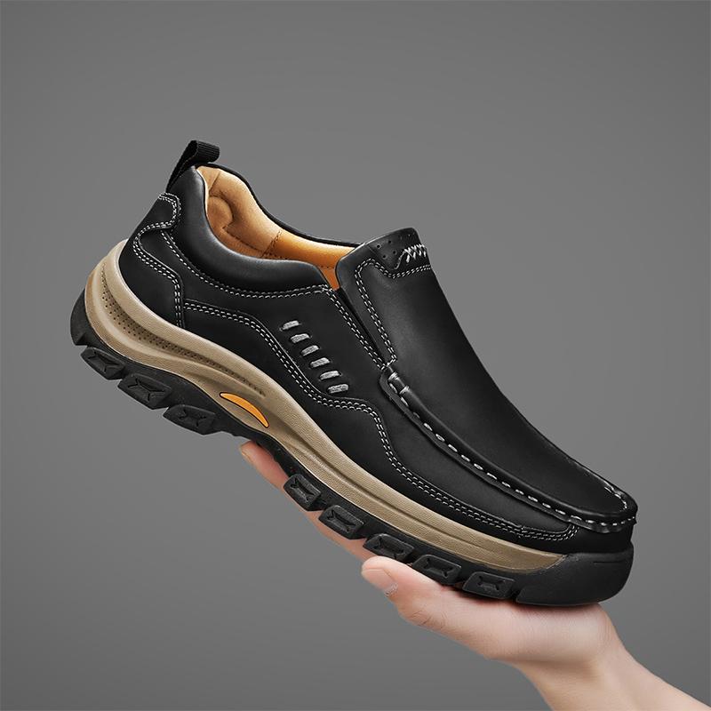 Fashion Fashion Outdoor Lazy Loafers Genuine Leather Mens Shoes Stylish Summer Driving Flats Elegantes Men's Casual Shoes Slip On Shoes