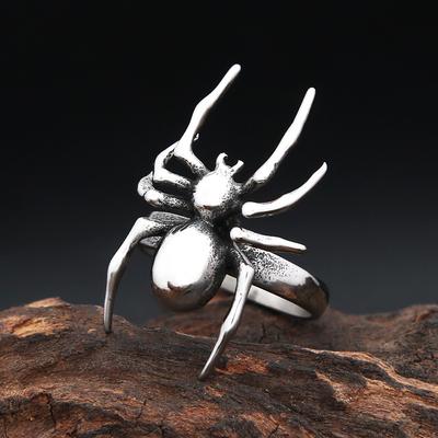 New Vintage Punk Spider Ring 316L Stainless Steel Gothic Biker Singular Animal Rings For Men Women Party Jewelry Gifts
