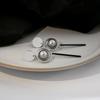 Simple Geometric Ring Stud Earrings, Cold Temperament Spherical Earrings, Fashionable Long Fringed Earrings
