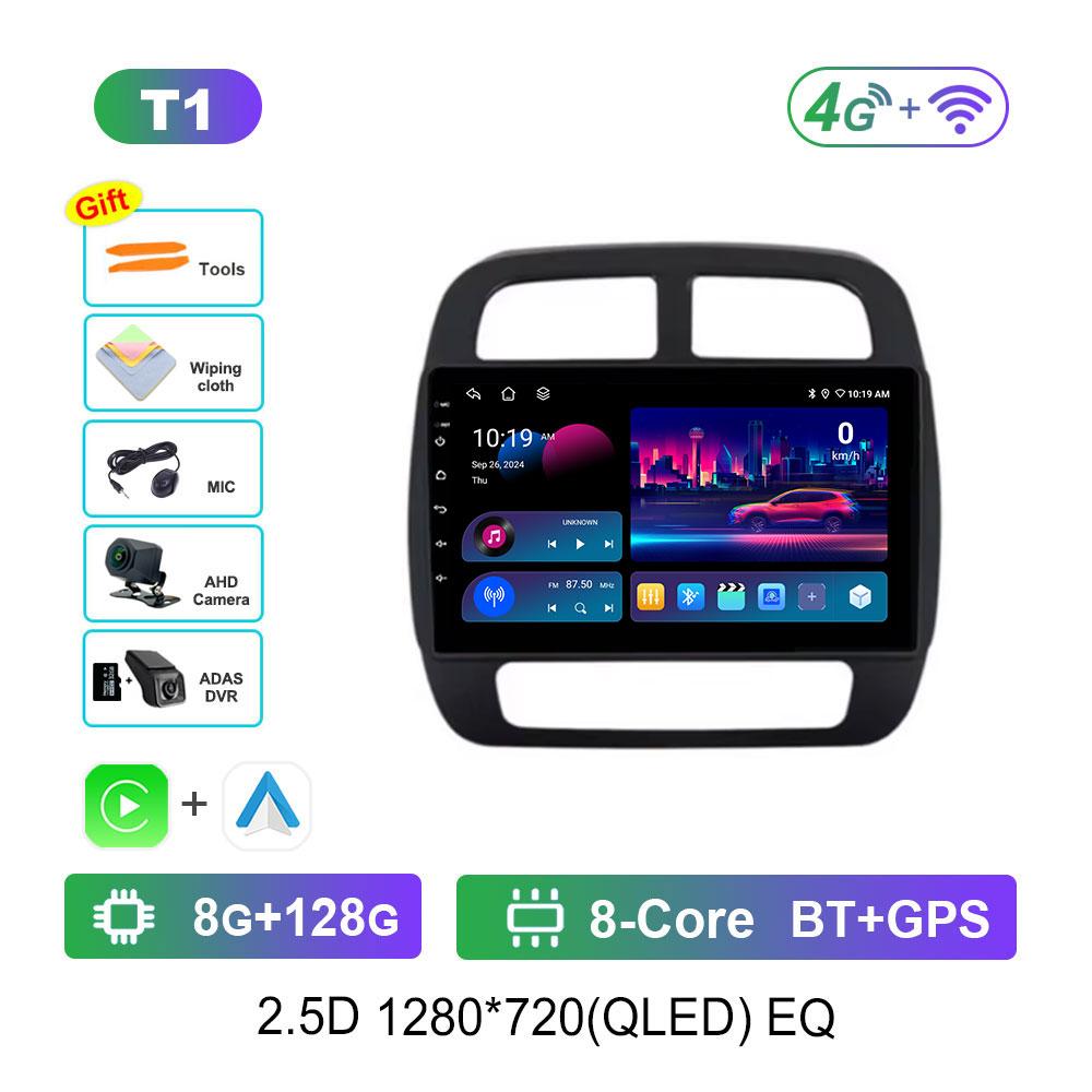 DSP Stereo Car Radio Multimedia Player for Renault KWID K-ZE Dacia Spring 2015 - 2018 GPS Navi Android 14 BT WiFi 4G Auto Tools