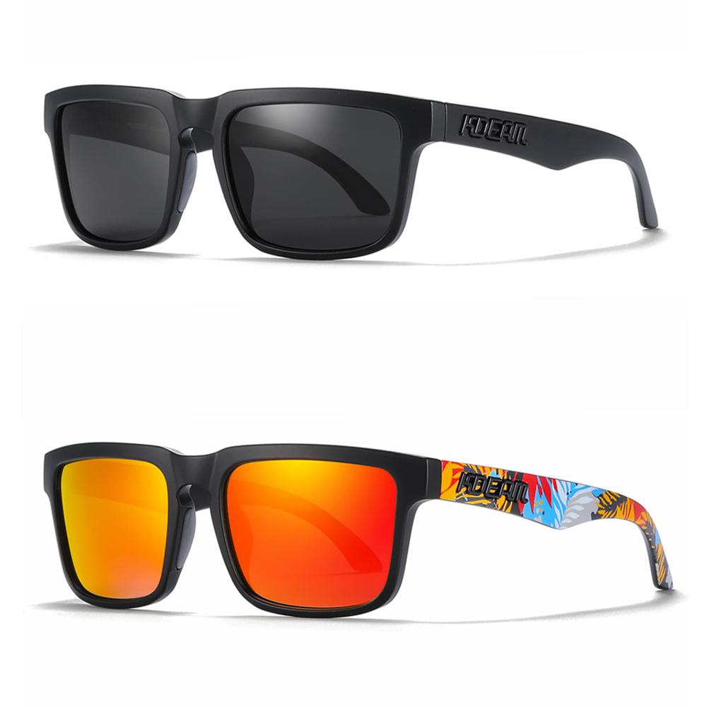 2PCS - KDEAM Brand Original Design Men Square Polarized Sunglasses Fishing Fashion Women Sun Glasses Colorful Eyewear