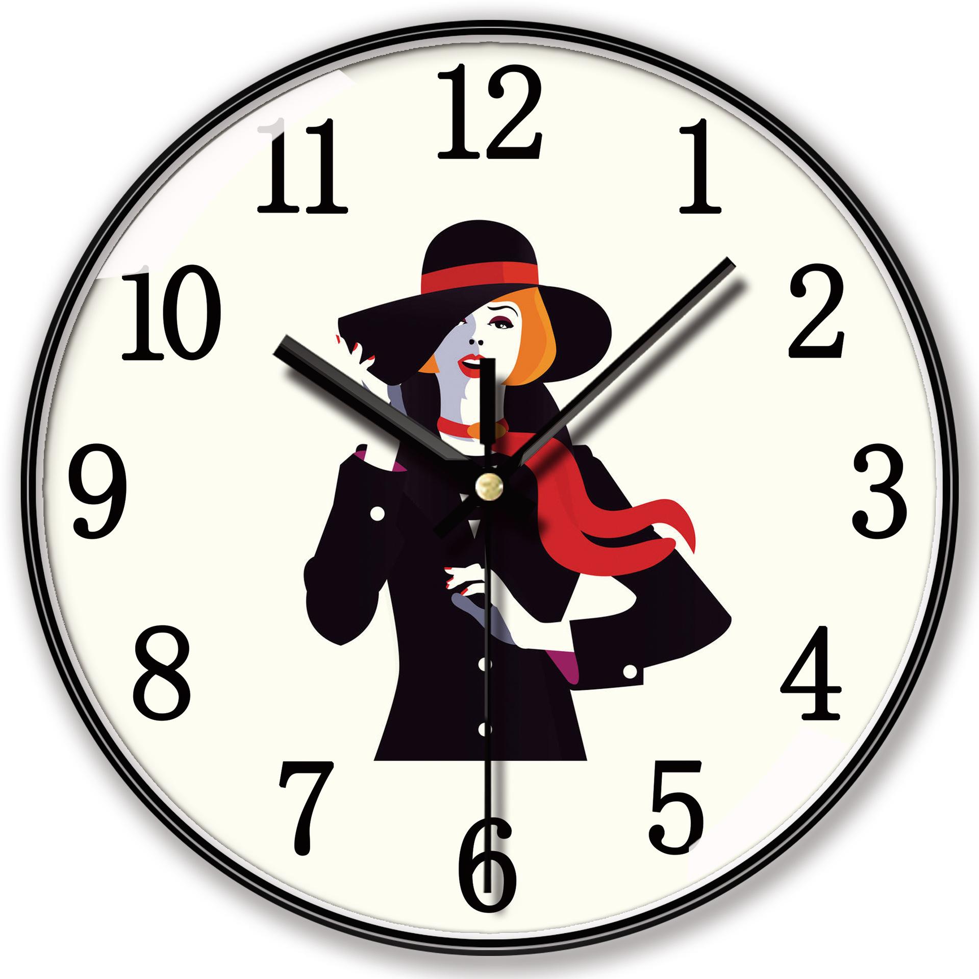 

10 дюймов 25 сантиметров Минималистичные домашние бесшумные модные часы Креативное украшение для спальни Персонализированные настенные часы в стиле легкой роскоши 25cm 150 black frame black needle