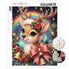 DIY Framed Pearl Painting Kit Christmas Reindeer Rainbow Snowflake 3D Sparkling Bead Art Canvas Relaxing Craft for Home Wall Decor Gift