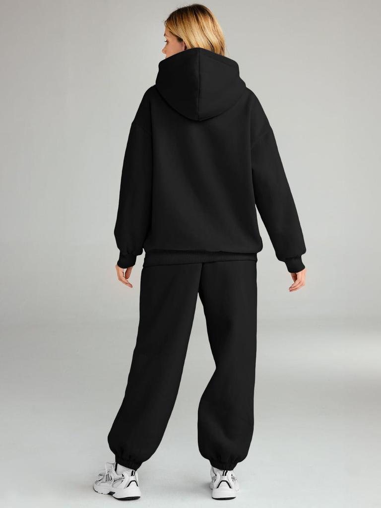 Women's Autumn & Winter Two-Piece Hoodie and Long Pants Sportswear Set