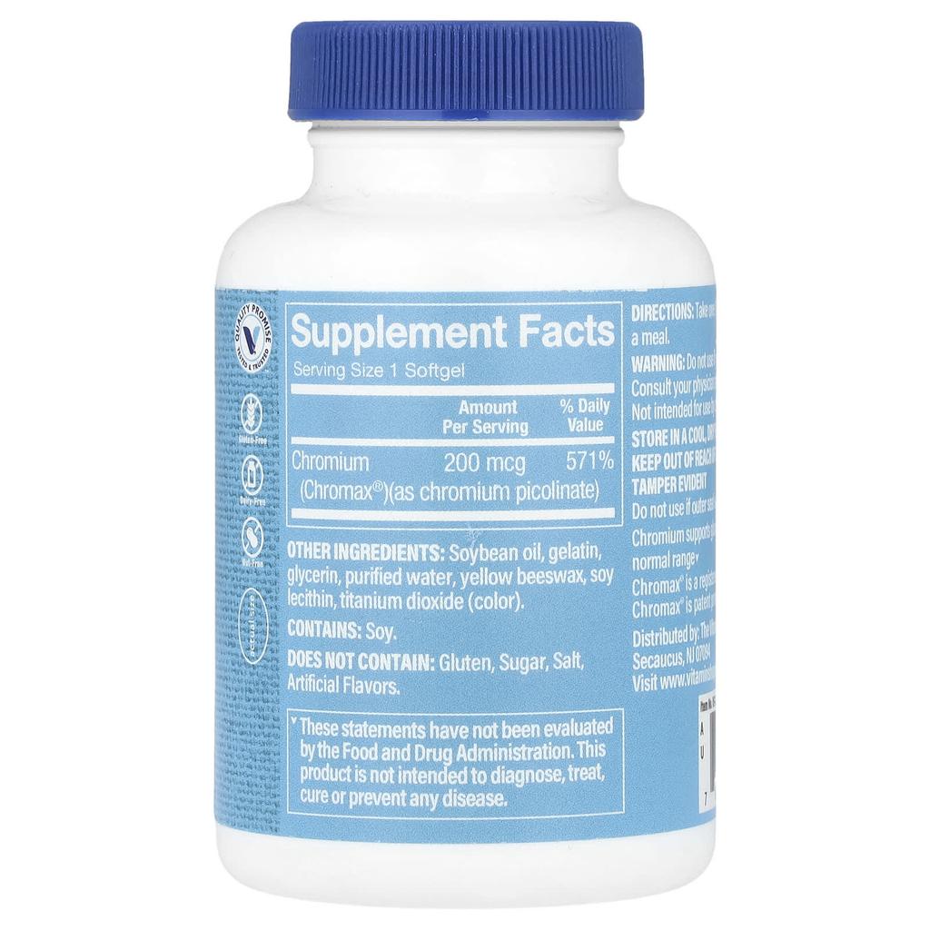 Chromax® Chromium Picolinate, 200Mcg, 300 Softgels