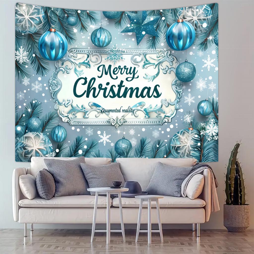 1pc Merry Christmas Tapestry, Happy New Year Blessings Poster Decoration Background Wall Hanging Decoration Tapestry