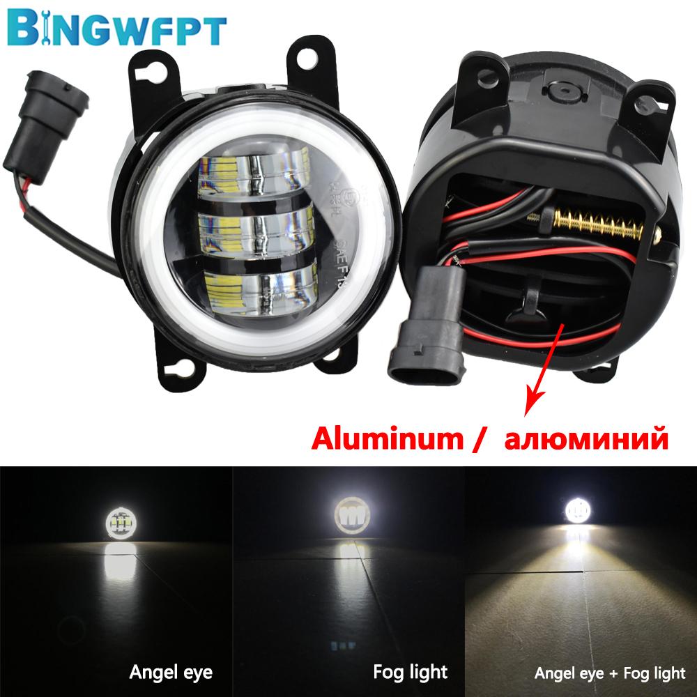 DRL 12V H11 LED Fog Lamp Assembly For Peugeot 307 2002-2008 For Peugeot 208 2014-2015 Fog Light Angel Eye