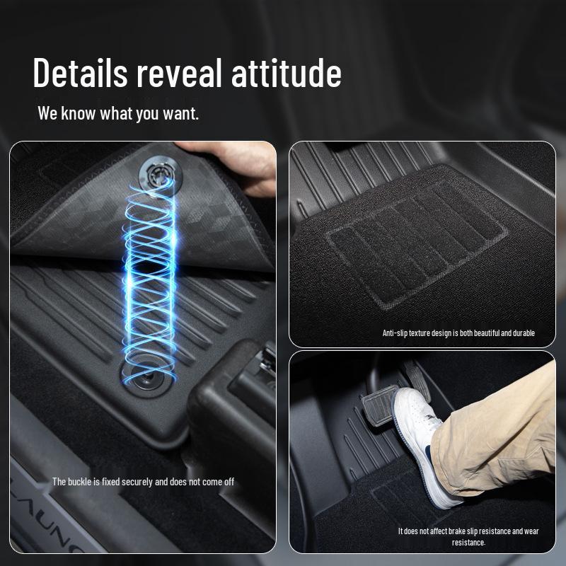 Floor Mats for 2025 Tesla Model 3 & Y - All-Weather TPE Car Accessories