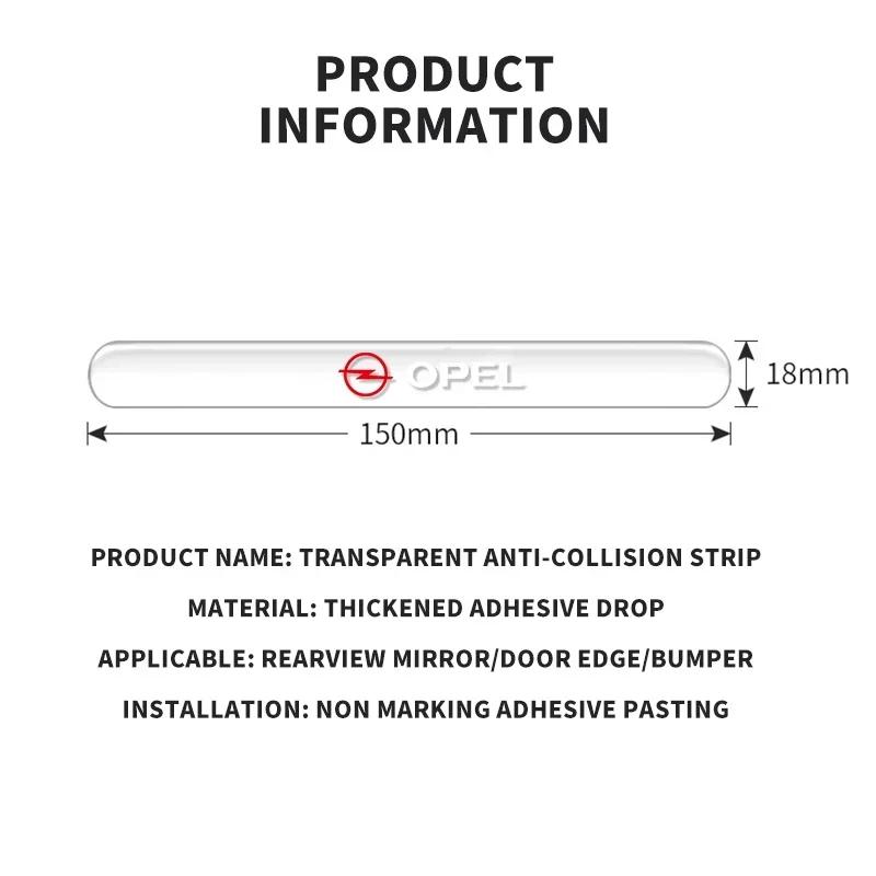 4PCS Car Door Edge Transparent Anti Scratch Protection Strips For Opel Astra Insignia Corsa Zafira Meriva Mokka Vivaro Vectra Dd0