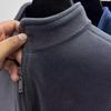 Men's Fleece Hoodie Thicken Standing Collar Zipper Cardigan Jacket Street Warm Outerwear