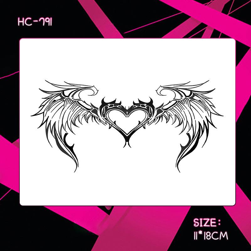 Herbal Semi-Permanent Waterproof Succubus Tattoo Sticker for Women - Long-Lasting, Scar-Covering, High-End Design for Chest, Waist, and Abdomen